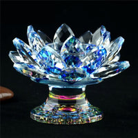 'Blue Lotus' Flower Glass Candle Holder - Allora Jade