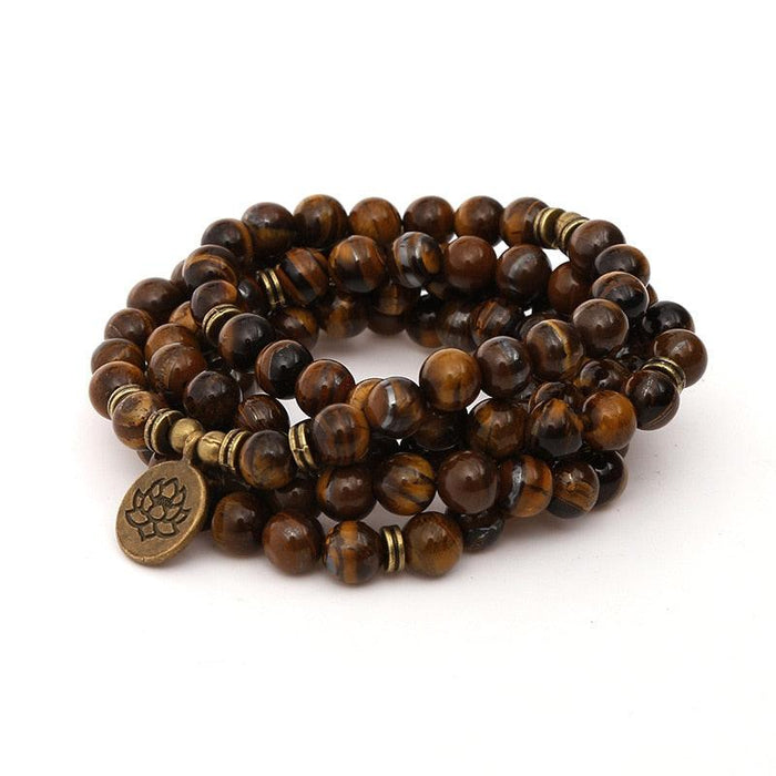 '108 Beads' Tiger's Eye Mala - Womens Necklaces Crystal Necklace - Allora Jade