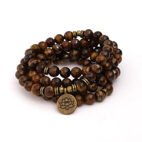 '108 Beads' Tiger's Eye Mala - Womens Necklaces Crystal Necklace - Allora Jade