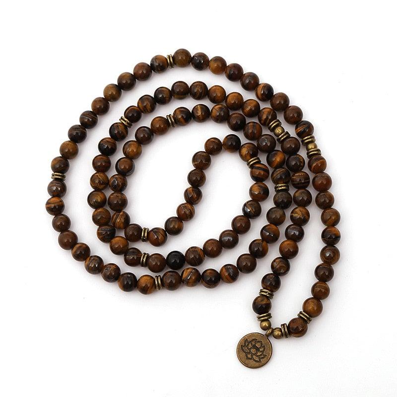 '108 Beads' Tiger's Eye Mala - Womens Necklaces Crystal Necklace - Allora Jade