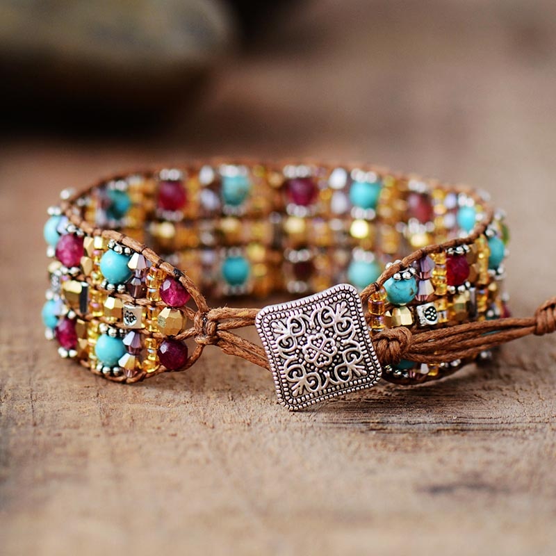Agate and Jasper and Tibetan Beads Bracelet ALLORA JADE