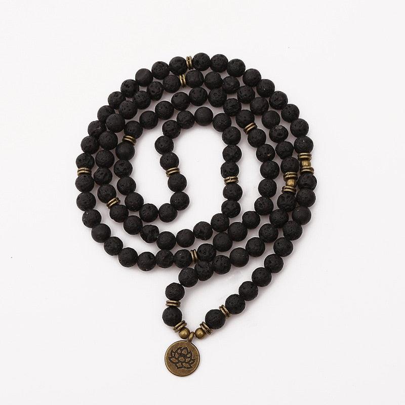 '108 Beads' Lava Stone Mala - Womens Necklaces Crystal Necklace - Allora Jade