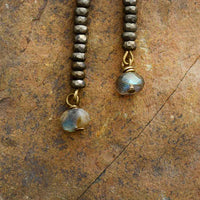 'Yarruwala' Labradorite & Pyrite Dangle Drop Earrings - Allora Jade