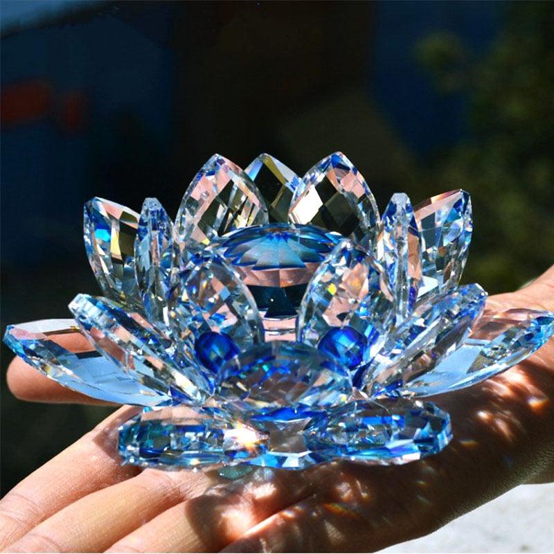 'Colourful Lotus' Flower Glass Ornament - Decor Ornaments - Allora Jade