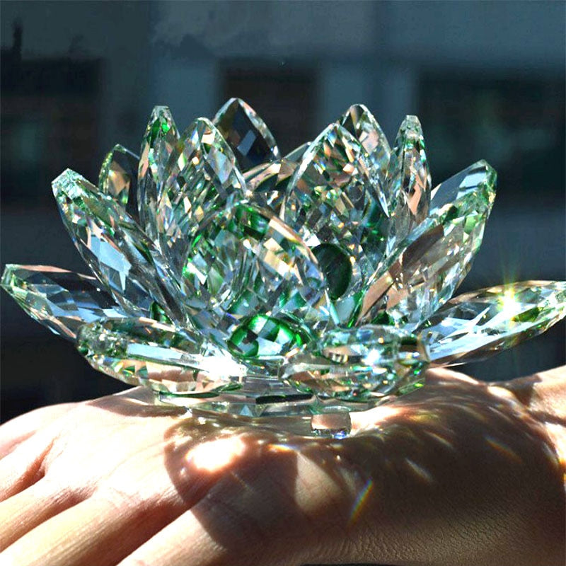 'Green Lotus' Flower Glass Ornament - Allora Jade