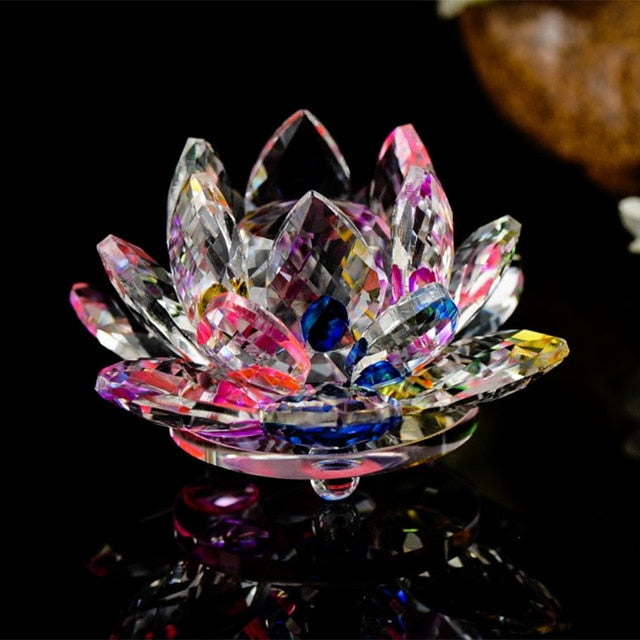 'Colourful Lotus' Flower Glass Ornament - Allora Jade