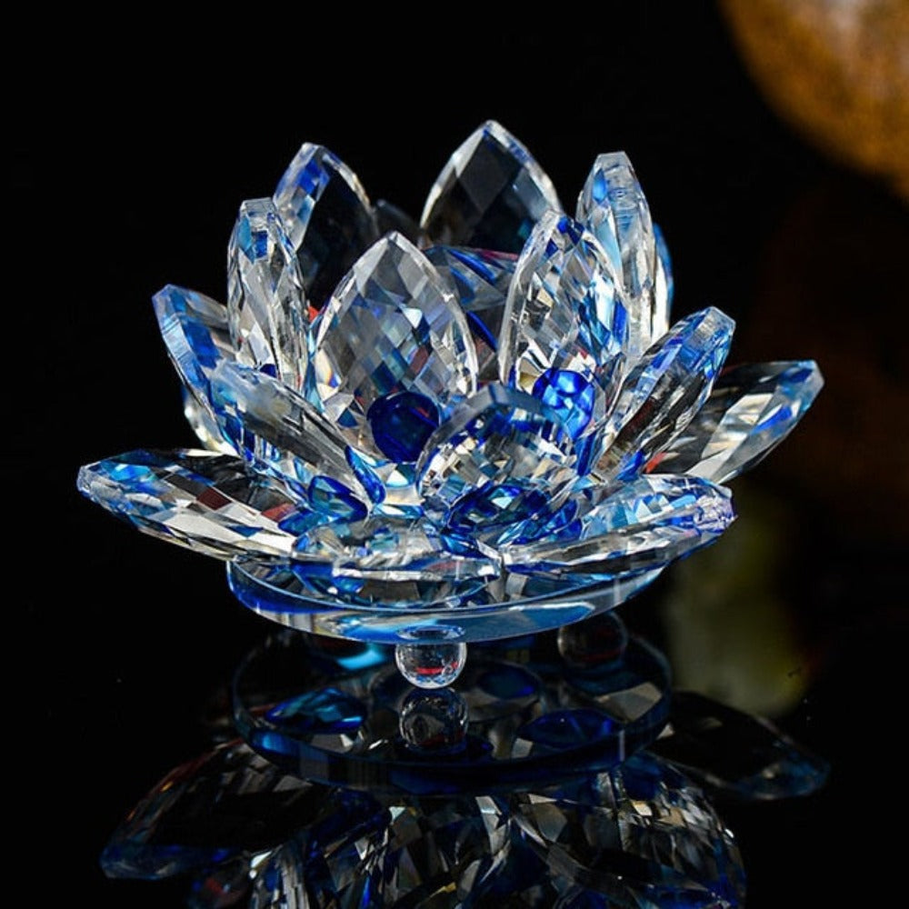 'Blue Lotus' Flower Glass Ornament - Allora Jade