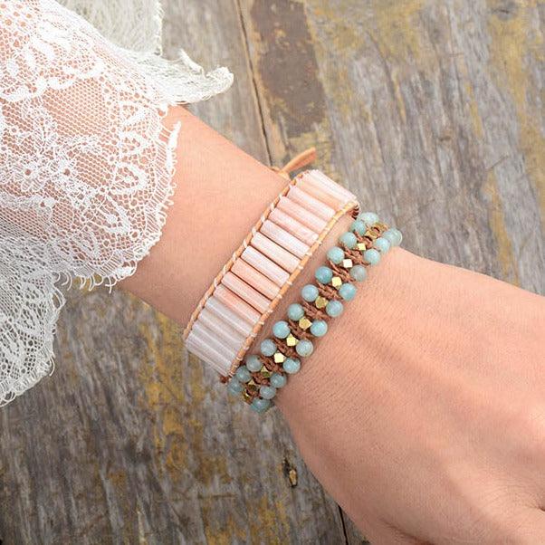 Amazonite Braided Cord Bracelet - Womens Bracelets Crystal Bracelet - Allora Jade