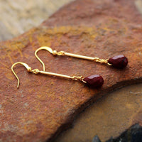 'Dhunay' Red Jasper Dangle Earrings - Womens Earrings Crystal Earrings - Allora Jade