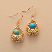'Giragun' Blue Jasper Dangle Earrings - Womens Earrings Crystal Earrings - Allora Jade