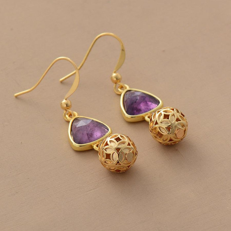 'Mirri' Amethyst Dangle Earrings - Womens Earrings Crystal Earrings - Allora Jade