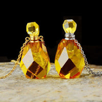 'Gamarra' Natural Crystal Essential Oil Diffuser Bottle Pendant Necklace - 6 variations - Womens Necklaces Crystal Necklace - Allora Jade