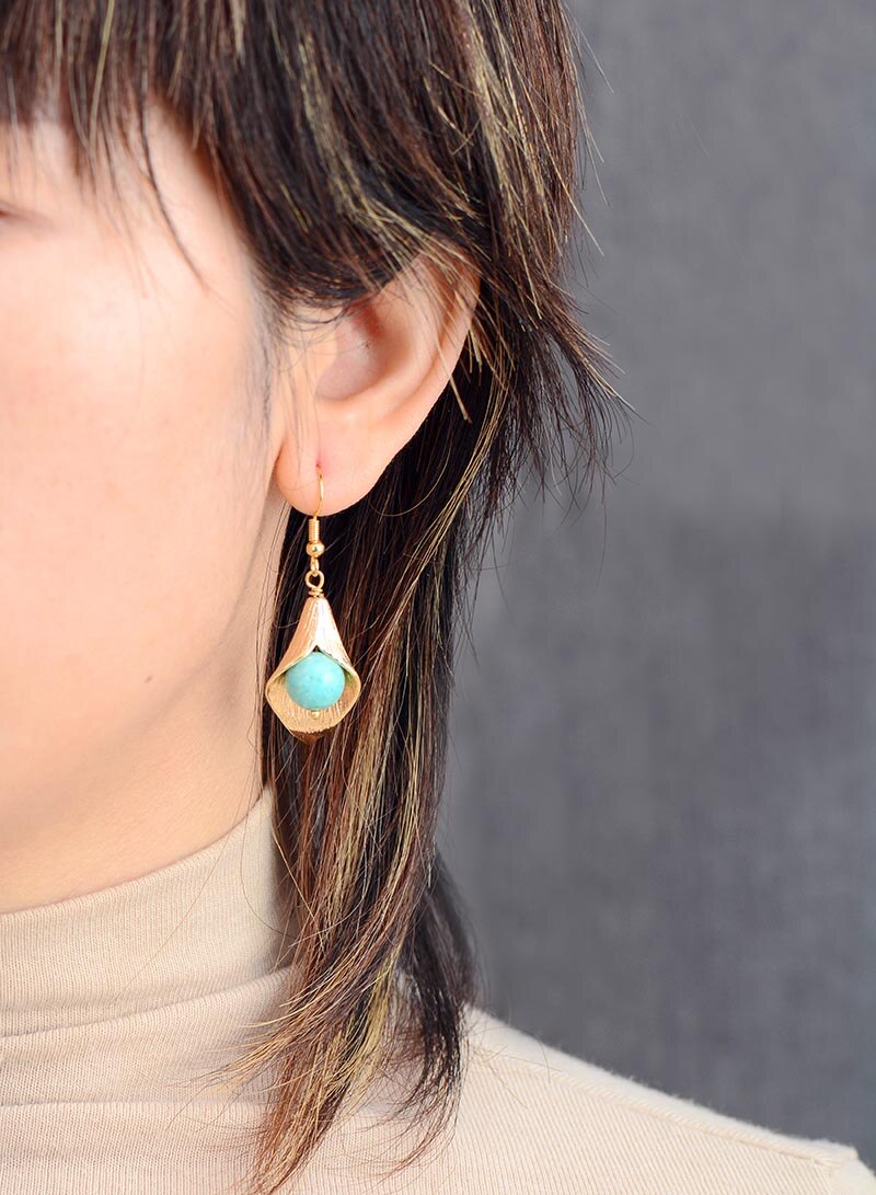 Bohemian 'Galgu' Natural Amazonite Crystal Drop Earrings - Allora Jade