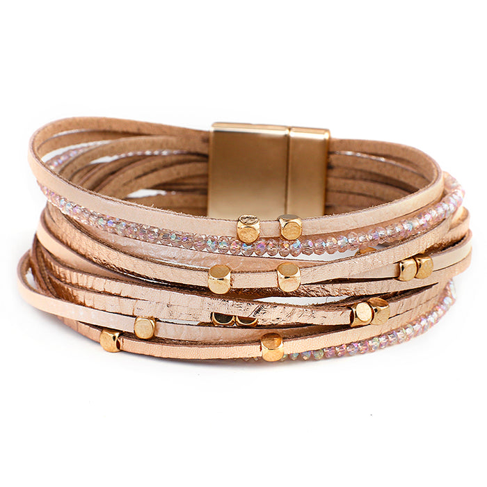 'Gindadala' Beads Cuff Bracelet - pink | Allora Jade