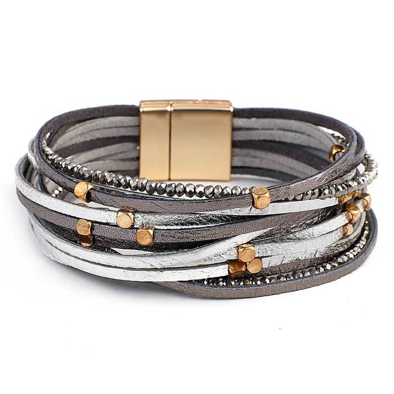 'Gindadala' Beads Cuff Bracelet - silver - Womens Bracelets - Allora Jade