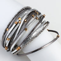 'Gindadala' Beads Cuff Bracelet - silver | Allora Jade