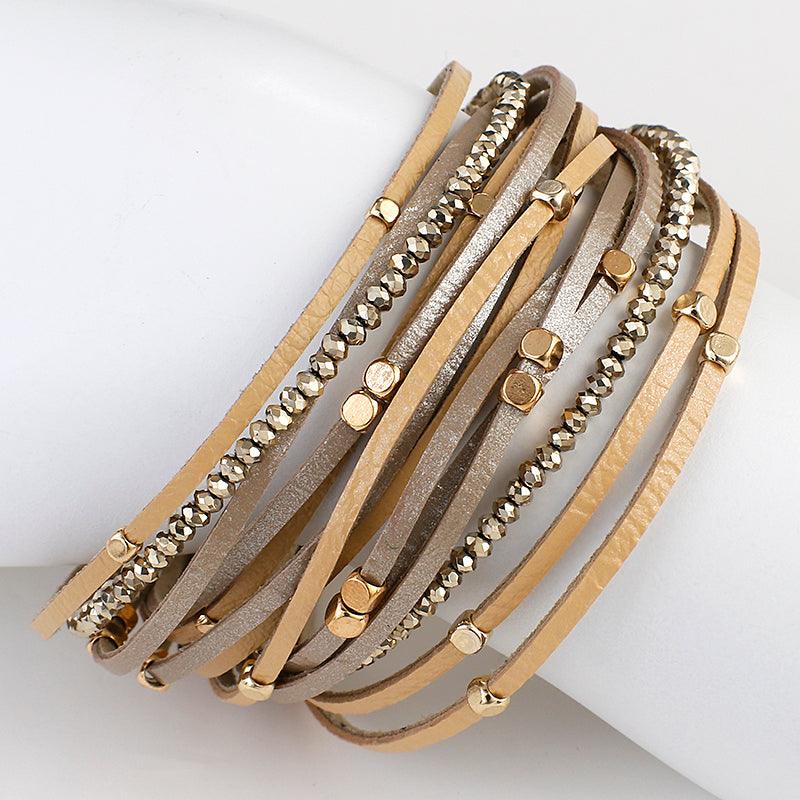 'Gindadala' Beads Cuff Bracelet - gold - Womens Bracelets - Allora Jade