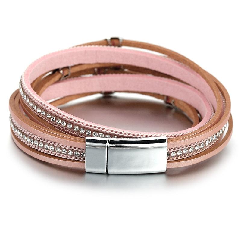 'Tahnee' Charms & Crystals Wrap Bracelet - gold - Womens Bracelets - Allora Jade