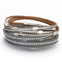 'Tahnee' Charms & Crystals Wrap Bracelet - silver - Womens Bracelets - Allora Jade