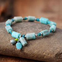 Amazonite & Blue Jasper Beaded Stretchy Bracelet - Womens Bracelets Crystal Bracelet - Allora Jade