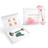 'Jade Roller' Rose Quartz & Jade Roller Gua Sha Scraper Massage Tool - Allora Jade