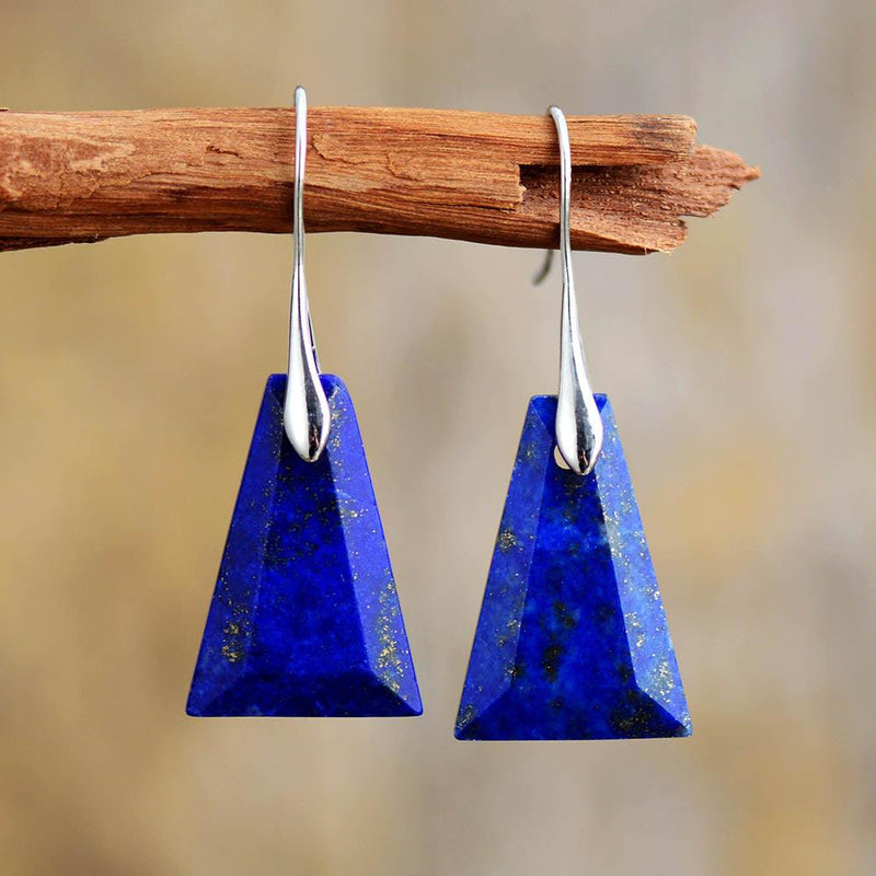 'Wiluray' Lapis Lazuli Drop Earrings - Womens Earrings Crystal Earrings - Allora Jade