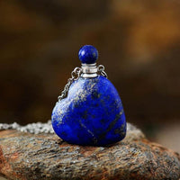 'Gamarra' Heart Shaped Natural Crystal Essential Oil Diffuser Bottle Pendant Necklace - 3 variations - Womens Necklaces Crystal Necklace - Allora Jade