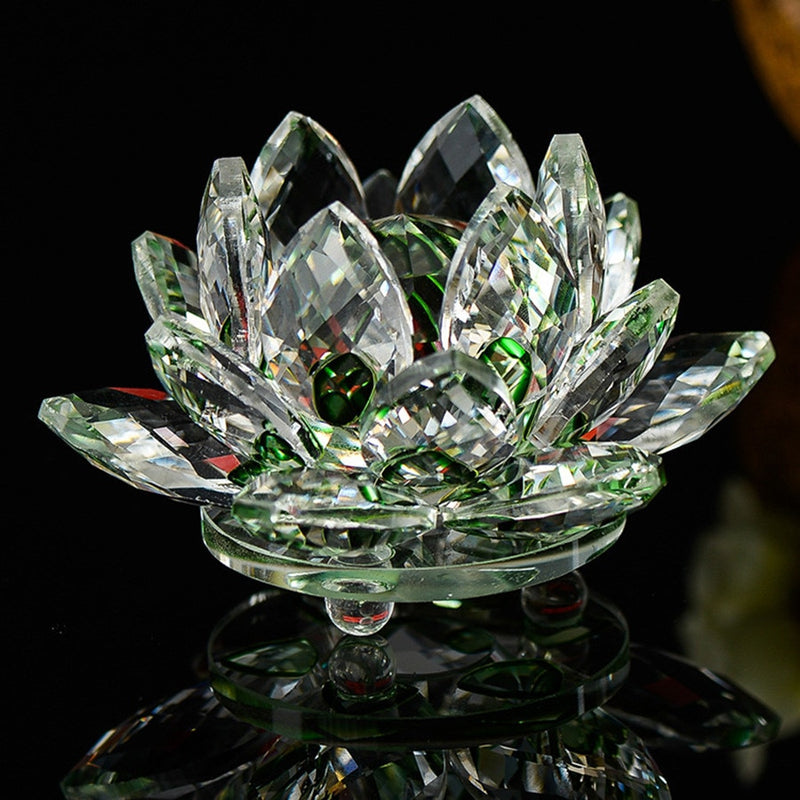 'Green Lotus' Flower Glass Ornament - Allora Jade