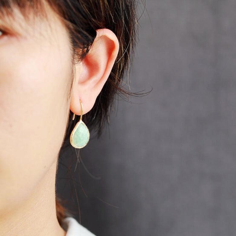 'Yuriyawi' Rhodonite Drop Earrings - Womens Earrings Crystal Earrings - Allora Jade