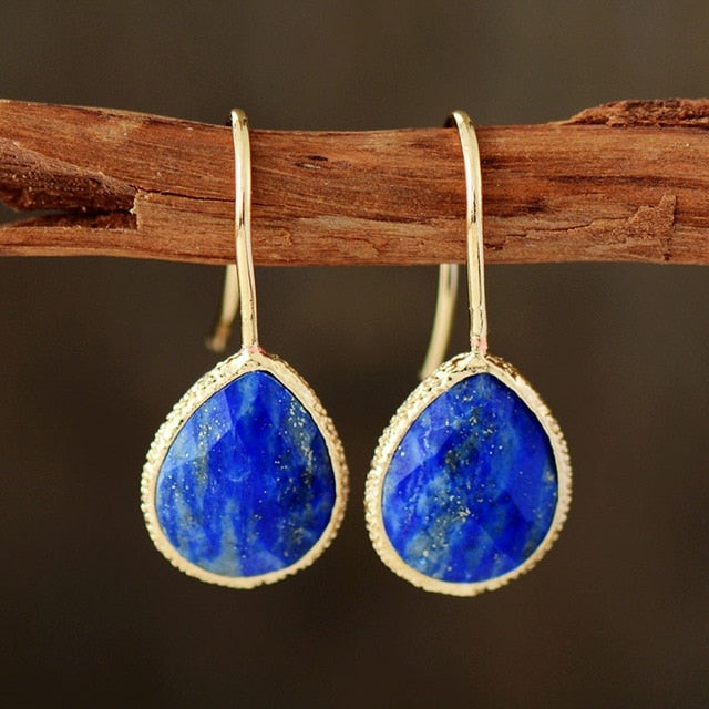 'Yuriyawi' Natural Lapis Lazuli Drop Earrings ALLORA JADE