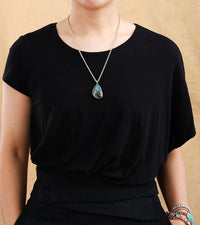 'Walang' Labradorite Pendant Necklace - Womens Necklaces Crystal Necklace - Allora Jade