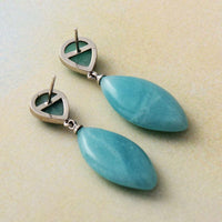 'Ngadhi' Amazonite Drop Earrings - Womens Earrings Crystal Earrings - Allora Jade