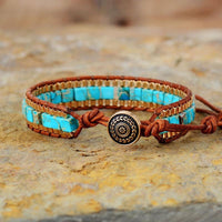 Sky Blue Jasper Cuff Bracelet - Womens Bracelets Crystal Bracelet - Allora Jade