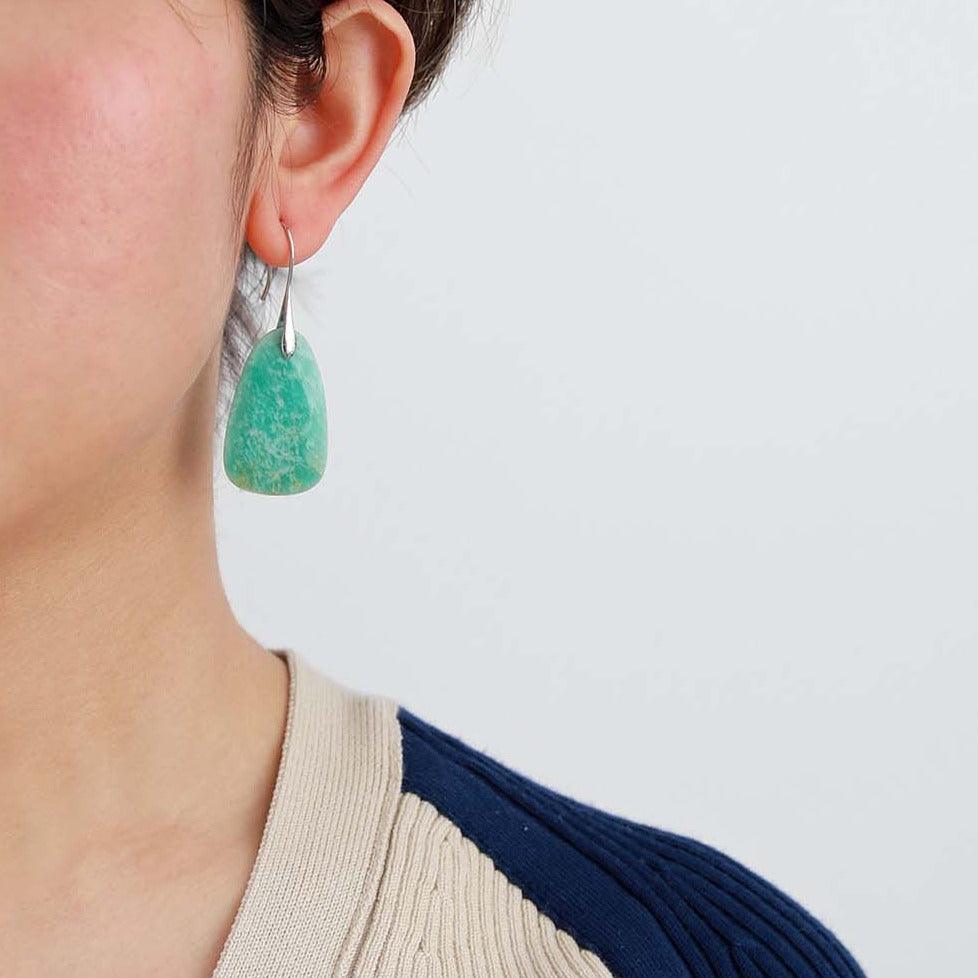 'Nginyal' Amazonite Drop Earrings - Womens Earrings Crystal Earrings - Allora Jade