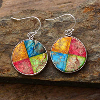 'Miinaa' Colourful Jasper Drop Earrings - Womens Earrings Crystal Earrings - Allora Jade