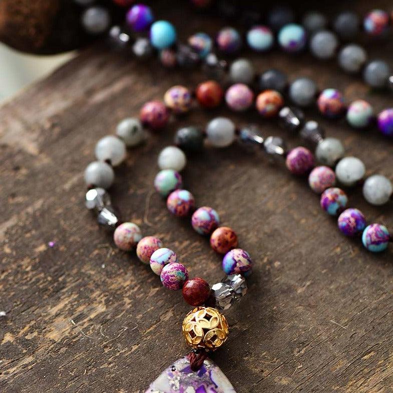'Yariwan' Labradorite & Purple Jasper Pendant Necklace - Womens Necklaces Crystal Necklace - Allora Jade
