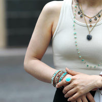 Jasper & Amazonite Wrap Bracelet - Womens Bracelets Crystal Bracelet - Allora Jade