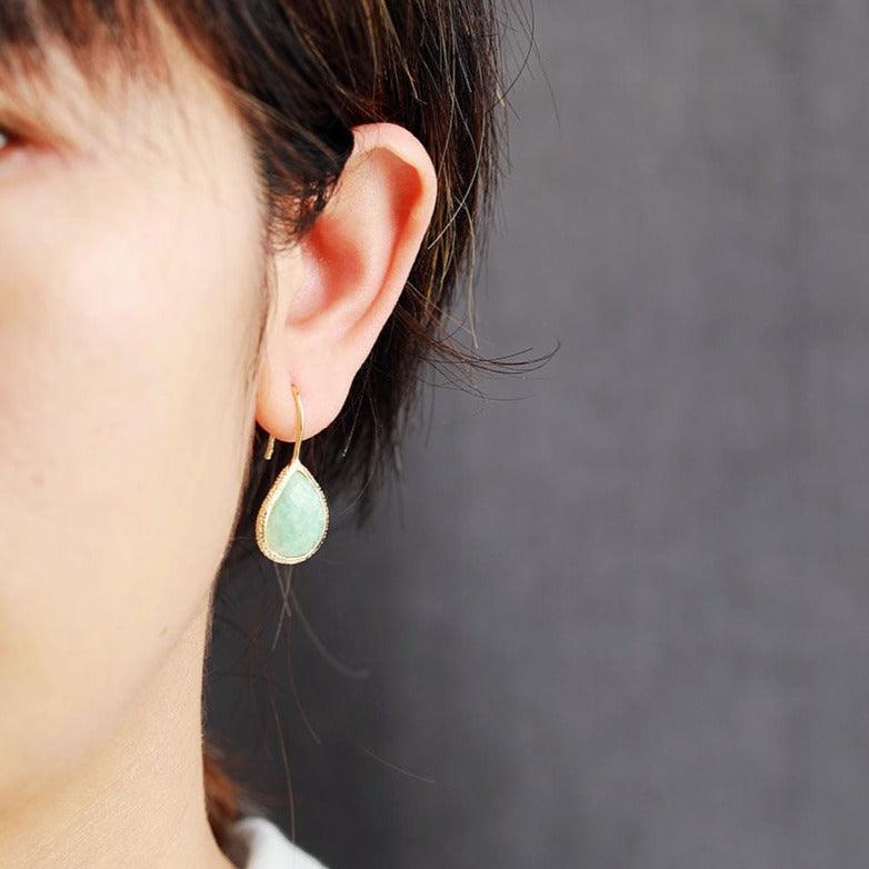 'Yuriyawi' Natural Amazonite Drop Earrings ALLORA JADE