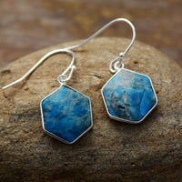 'Ngiiny' Natural Blue Apatite Women's Drop Earrings | Allora Jade