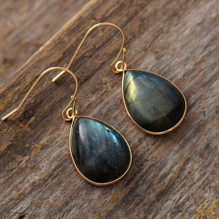 Labradorite Drop Earrings - Allora Jade