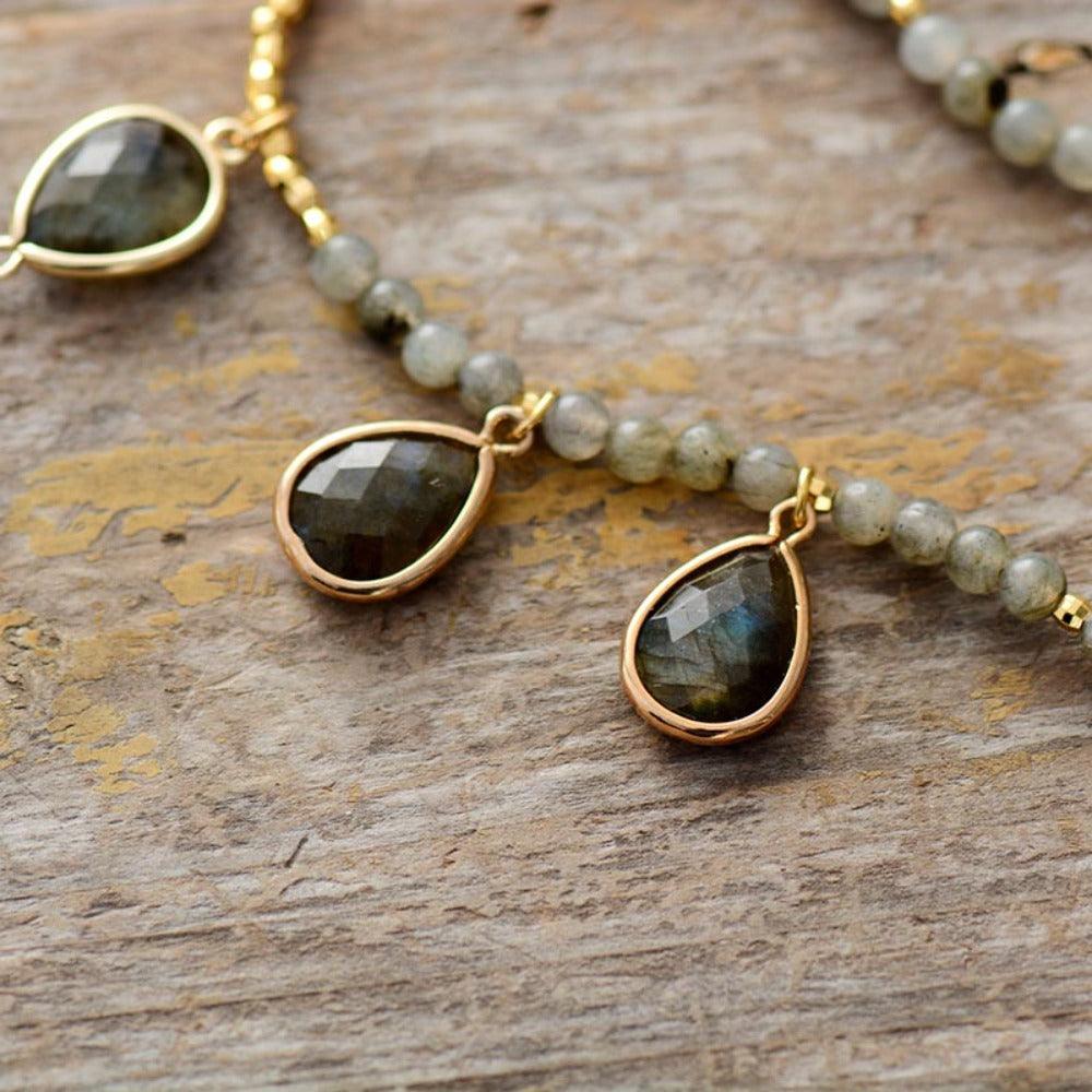 Labradorite Beads & Pendants Necklace - Womens Necklaces Crystal Necklace - Allora Jade