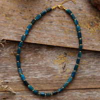 'Maranirra' Blue Apatite Choker Necklace - Womens Necklaces Crystal Necklace - Allora Jade