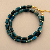 'Maranirra' Women's Natural Blue Apatite Crystal Choker Necklace - Allora Jade