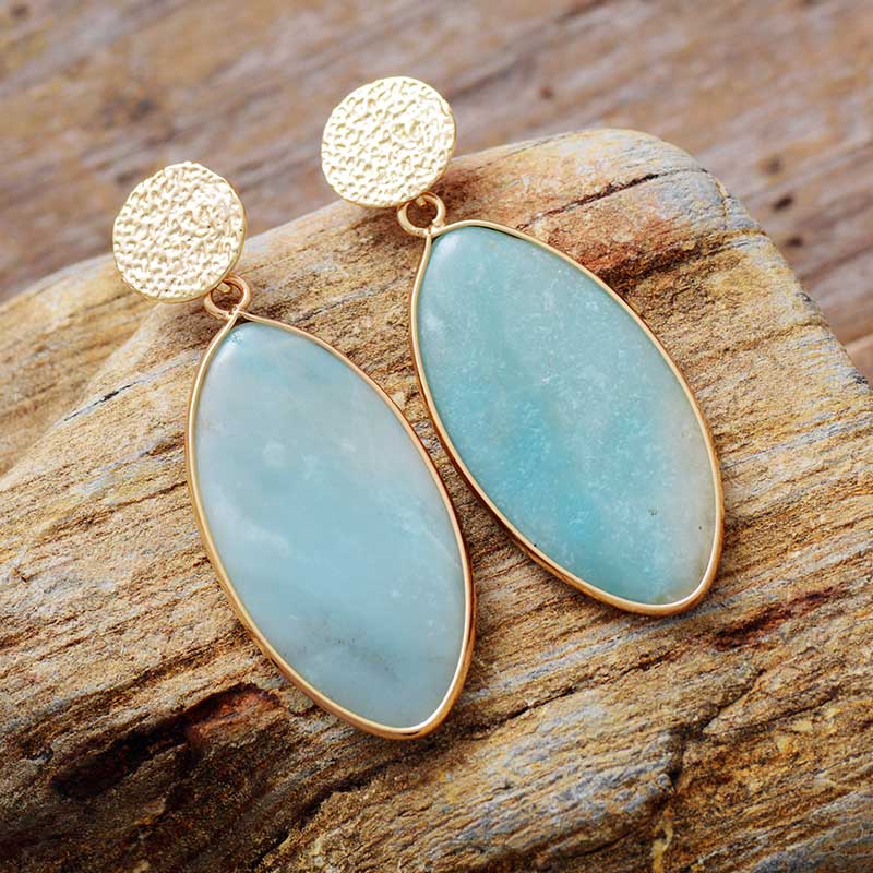 'Bold' Amazonite Dangle Earrings | Allora Jade