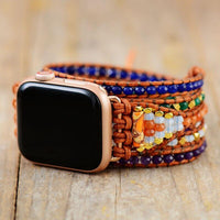 Jasper & Rhinestones Beads Apple Watch Band - Womens Crystal Watch Bands - Allora Jade
