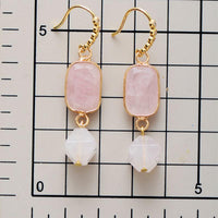 'Allyra' Rose Quartz Dangle Drop Earrings | Allora Jade