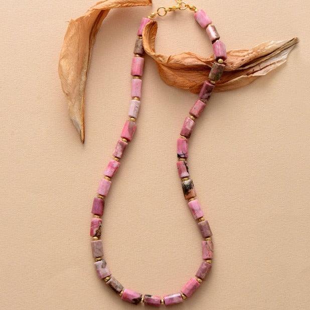 'Maranirra' Rhodonite Choker Necklace - Womens Necklaces Crystal Necklace - Allora Jade