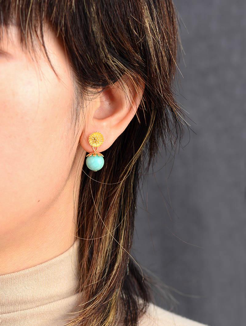 'Daisy' Amazonite Drop Earrings - Womens Earrings Crystal Earrings - Allora Jade