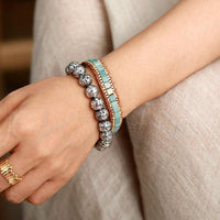 Amazonite Cuff Bracelet - Womens Bracelets Crystal Bracelet - Allora Jade