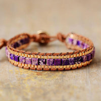 Purple Jasper Cuff Bracelet - Womens Bracelets Crystal Bracelet - Allora Jade